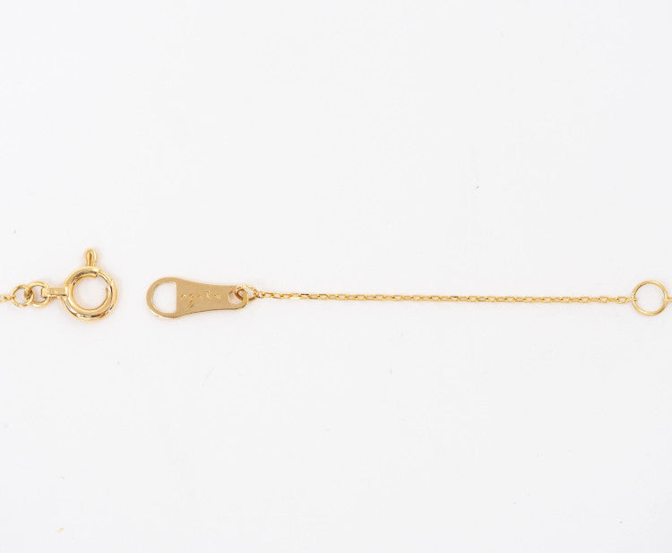 agete K18 Yellow Gold 0.05ct Diamond Solitaire Necklace