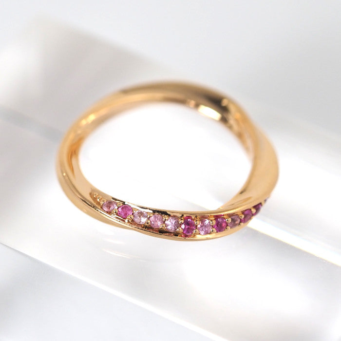 STAR JEWELRY 星珠宝 K18玫瑰金 粉色蓝宝石 FOREVER LOOP 戒指 9号 附官方保修卡和盒子