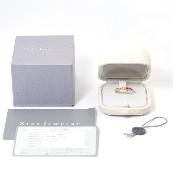 STAR JEWELRY 星珠宝 K18玫瑰金 粉色蓝宝石 FOREVER LOOP 戒指 9号 附官方保修卡和盒子