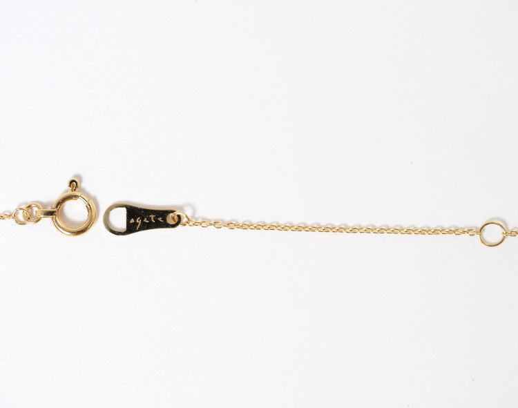 agete K10 Yellow Gold 0.08ct Diamond Circle Plate Necklace