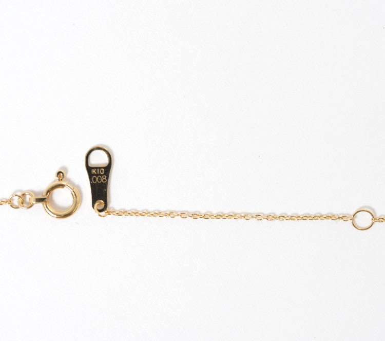 agete K10 Yellow Gold 0.08ct Diamond Circle Plate Necklace