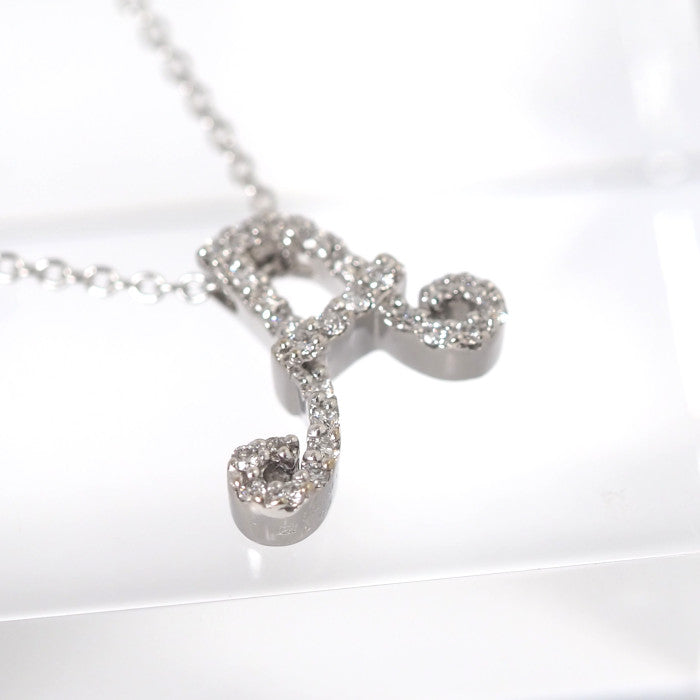 Ponte Vecchio ポンテヴェキオ K18ホワイトゴールド ダイヤ0.12ct イニシャル A ネックレス