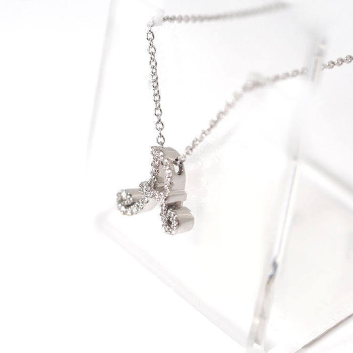 Ponte Vecchio ポンテヴェキオ K18ホワイトゴールド ダイヤ0.12ct イニシャル A ネックレス