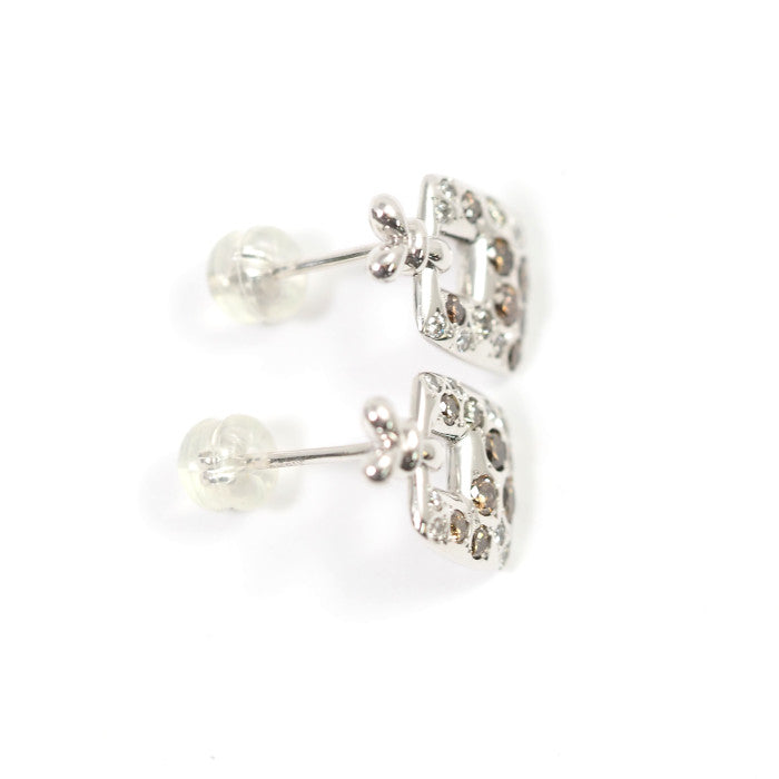 KASHIKEY Melange Brown Diamond 0.7ct K18 White Gold Earrings