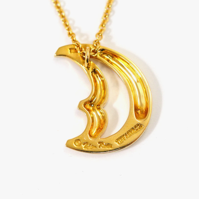 Tiffany & Co. Tiffany 750 K18 Yellow Gold Crescent Moon Necklace