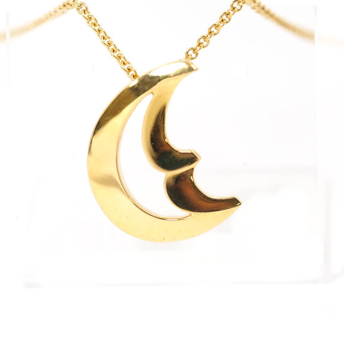 Tiffany & Co. Tiffany 750 K18 Yellow Gold Crescent Moon Necklace