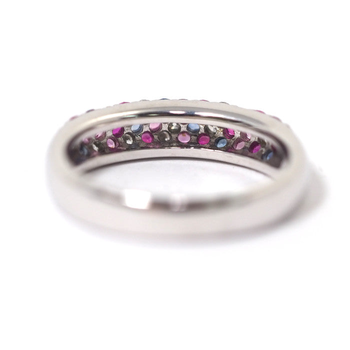 Ponte Vecchio ポンテヴェキオ エテルノ ピッコリーニ 750 K18ホワイトゴールド サファイア0.37ct ダイヤ0.11ct パヴェ リング 6号
