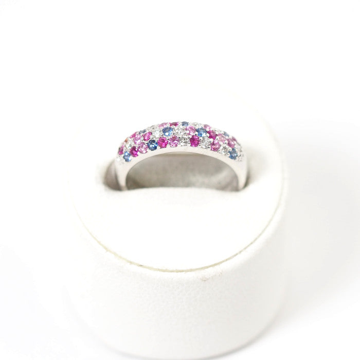 Ponte Vecchio ポンテヴェキオ エテルノ ピッコリーニ 750 K18ホワイトゴールド サファイア0.37ct ダイヤ0.11ct パヴェ リング 6号