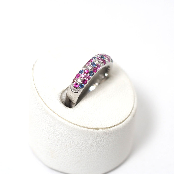 Ponte Vecchio ポンテヴェキオ エテルノ ピッコリーニ 750 K18ホワイトゴールド サファイア0.37ct ダイヤ0.11ct パヴェ リング 6号