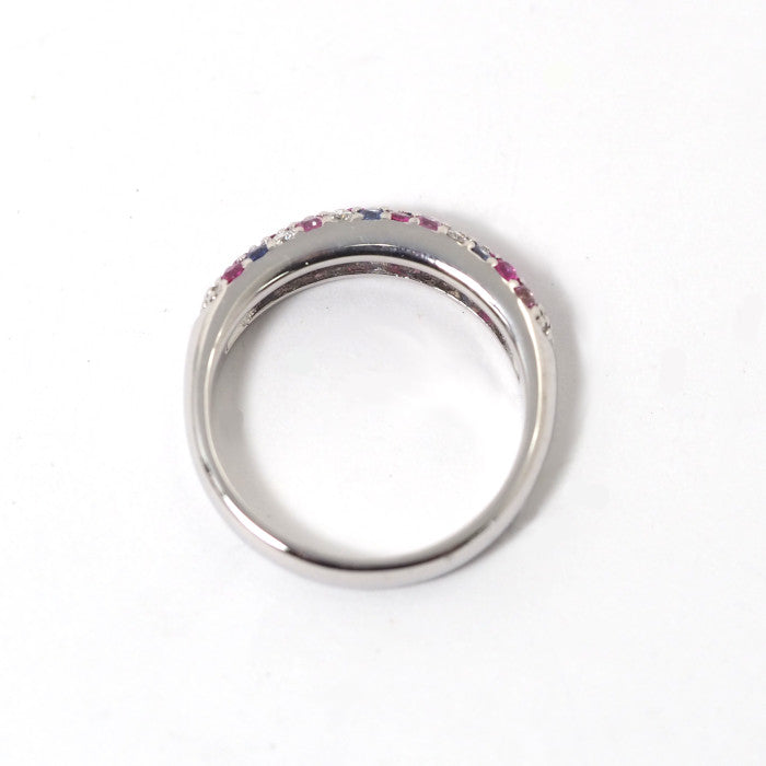 Ponte Vecchio ポンテヴェキオ エテルノ ピッコリーニ 750 K18ホワイトゴールド サファイア0.37ct ダイヤ0.11ct パヴェ リング 6号