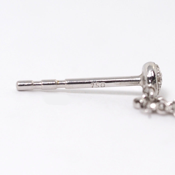 Ponte Vecchio ポンテヴェキオ K18WG ダイヤ0.05ct ダブル クロス チェーン 片耳用ピアス キャッチ社外品