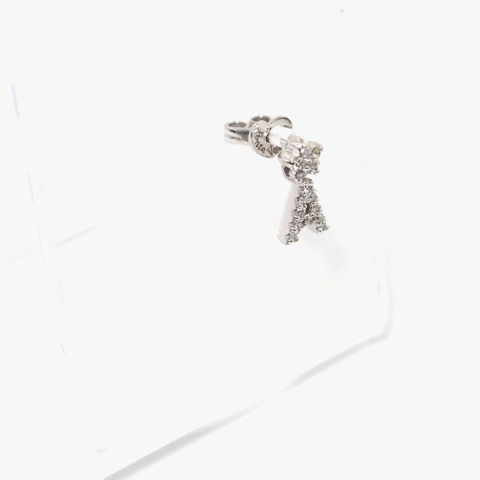 Ponte Vecchio ポンテヴェキオ K18ホワイトゴールド ダイヤ 0.11ct イニシャル A 片耳用 ピアス