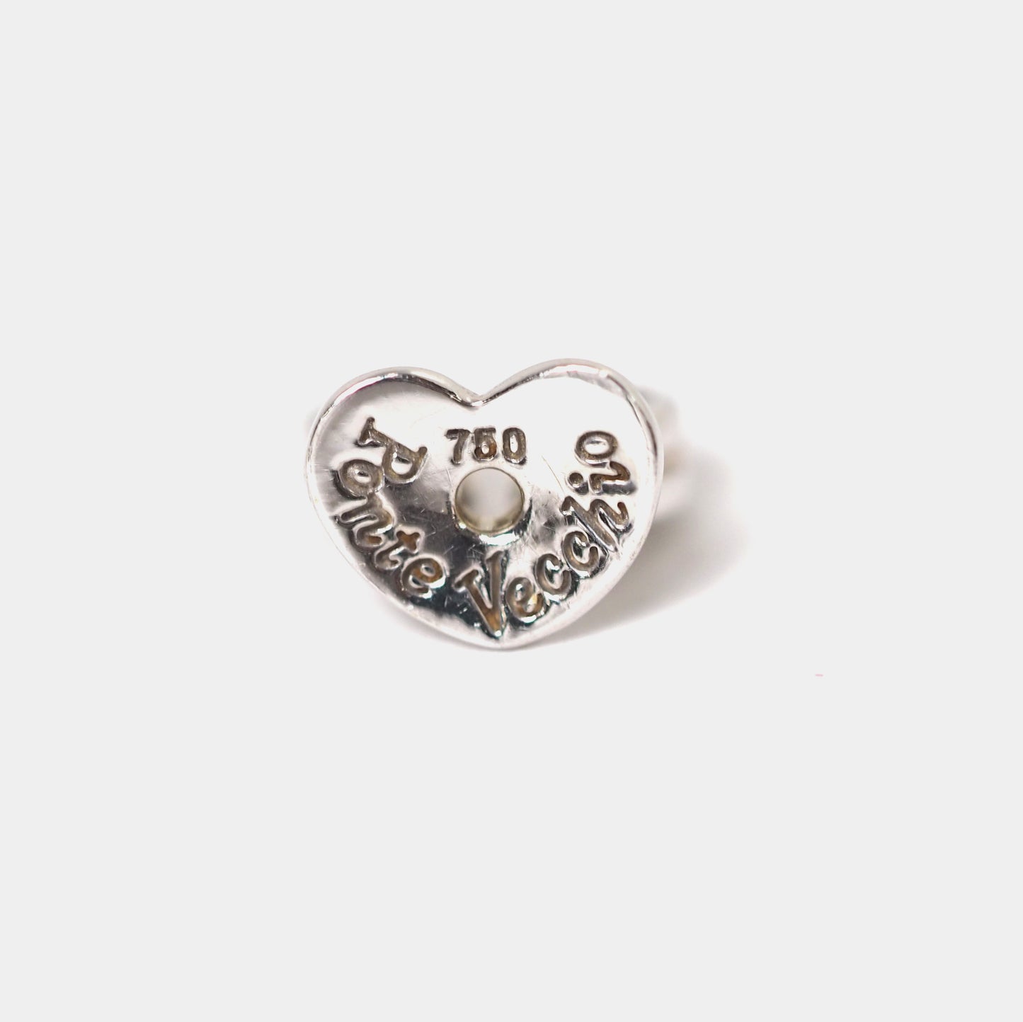 Ponte Vecchio ポンテヴェキオ K18ホワイトゴールド ダイヤ 0.11ct イニシャル A 片耳用 ピアス