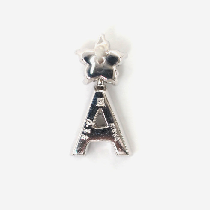 Ponte Vecchio ポンテヴェキオ K18ホワイトゴールド ダイヤ 0.11ct イニシャル A 片耳用 ピアス