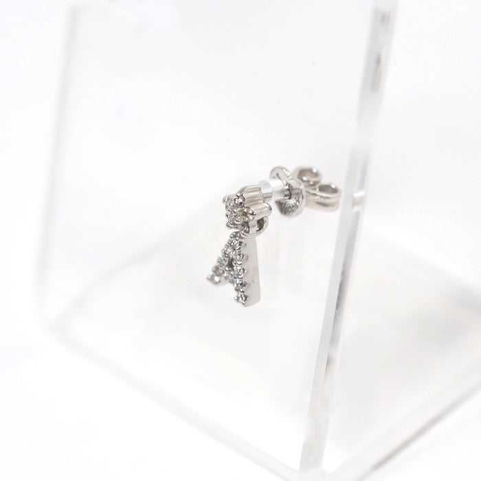 Ponte Vecchio ポンテヴェキオ K18ホワイトゴールド ダイヤ 0.11ct イニシャル A 片耳用 ピアス