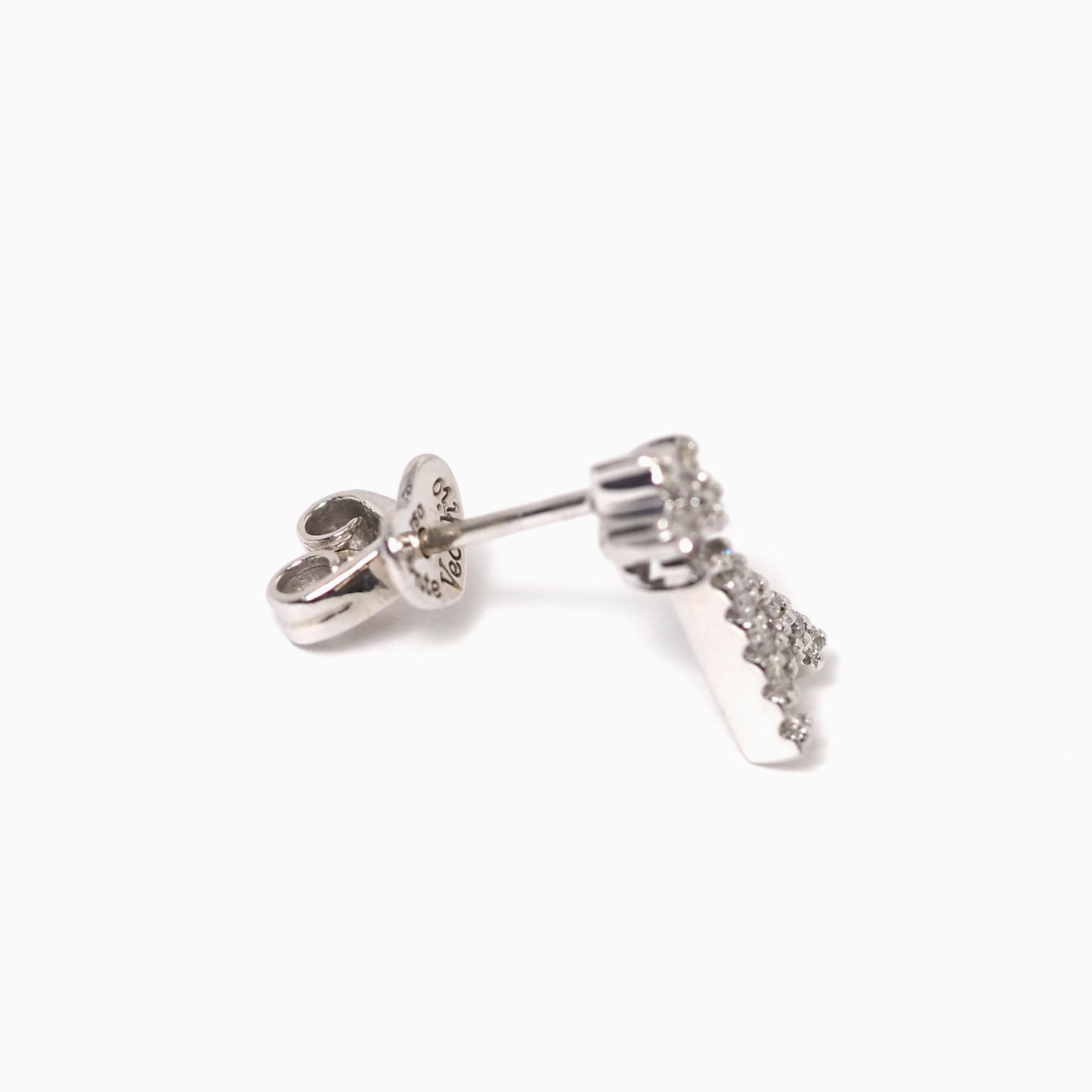 Ponte Vecchio ポンテヴェキオ K18ホワイトゴールド ダイヤ 0.11ct イニシャル A 片耳用 ピアス