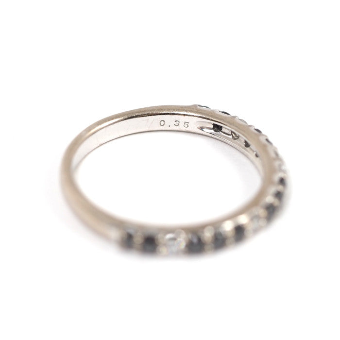 Ponte Vecchio ポンテヴェキオ K18ホワイトゴールド ブラックダイヤ/ダイヤ0.35ct ハーフエタニティ リング 7号
