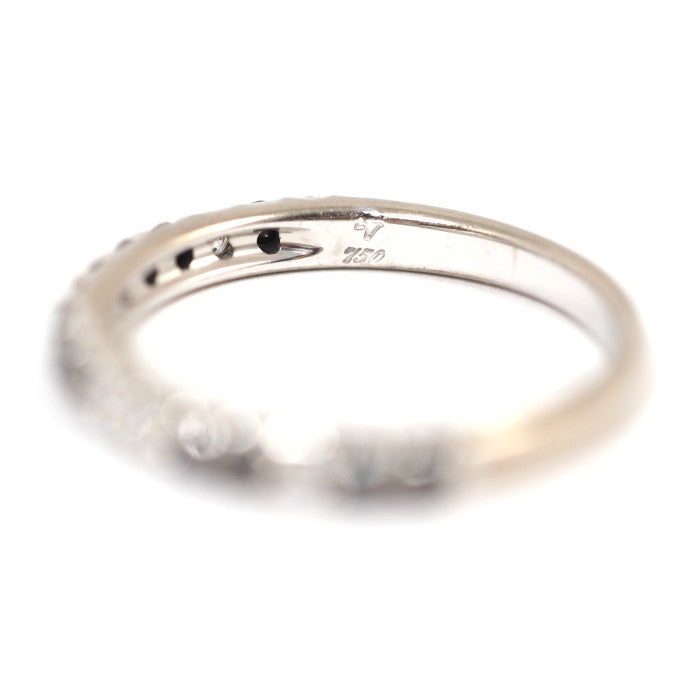 Ponte Vecchio ポンテヴェキオ K18ホワイトゴールド ブラックダイヤ/ダイヤ0.35ct ハーフエタニティ リング 7号