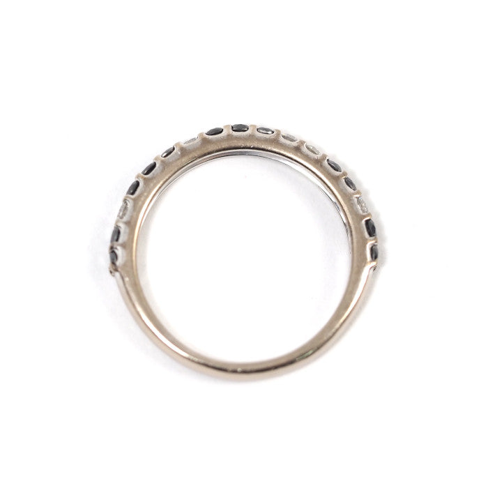 Ponte Vecchio ポンテヴェキオ K18ホワイトゴールド ブラックダイヤ/ダイヤ0.35ct ハーフエタニティ リング 7号