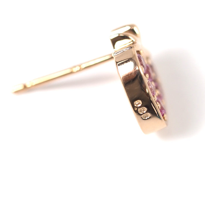 Ponte Vecchio ポンテヴェキオ K18ピンクゴールド ピンクサファイア 0.25ct 苺 イチゴ ストロベリー 片耳用 ピアス