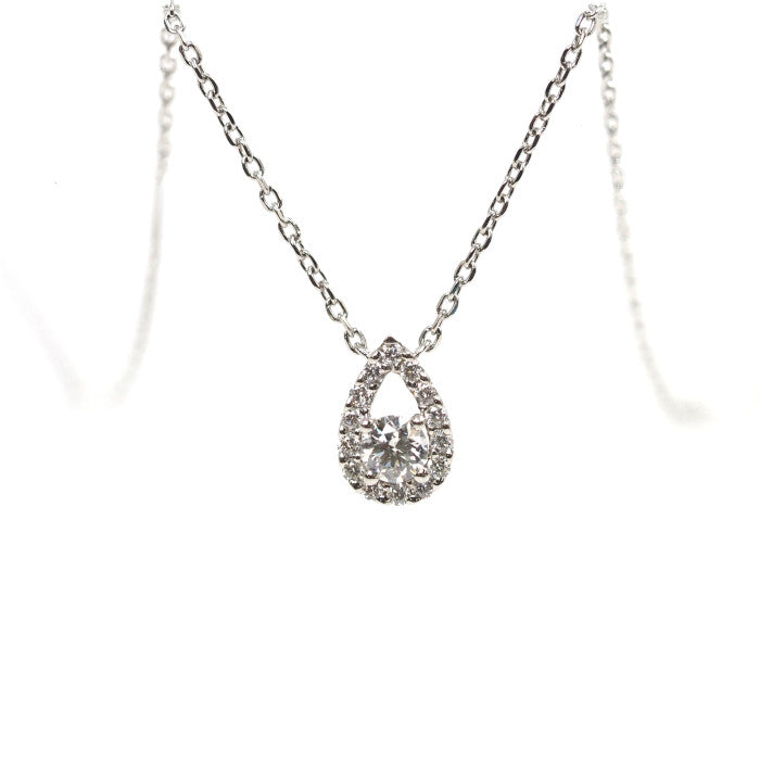 VENDOME AOYAMA Pt950/850 Diamond 0.20ct Teardrop Necklace