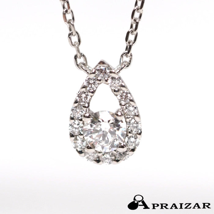 VENDOME AOYAMA Pt950/850 Diamond 0.20ct Teardrop Necklace
