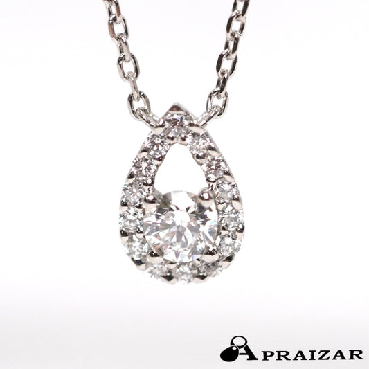 VENDOME AOYAMA 梵朵青山 Pt950/850 钻石0.20ct 水滴项链