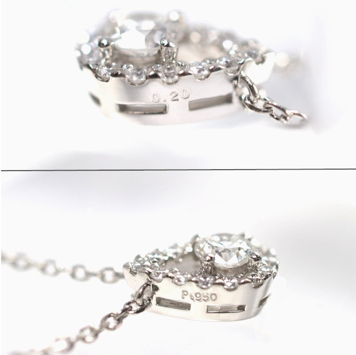 VENDOME AOYAMA Pt950/850 Diamond 0.20ct Teardrop Necklace