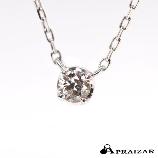 4℃ K10 White Gold 1 Diamond 1PD Necklace Simple Layering Elegant Delicate