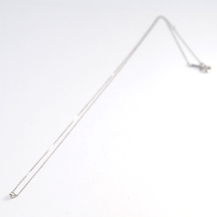 4℃ K10ホワイトゴールド 1粒ダイヤモンド 1PD ネックレス シンプル 重ね付け 上品 清楚