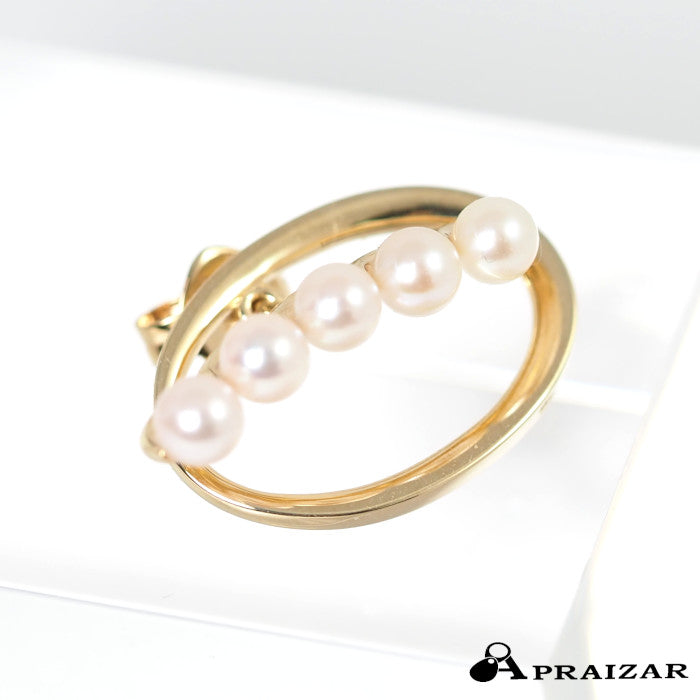 STAR JEWELRY スタージュエリー K10イエローゴールド パール サークル 片耳用ピアス