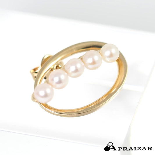 STAR JEWELRY スタージュエリー K10イエローゴールド パール サークル 片耳用ピアス