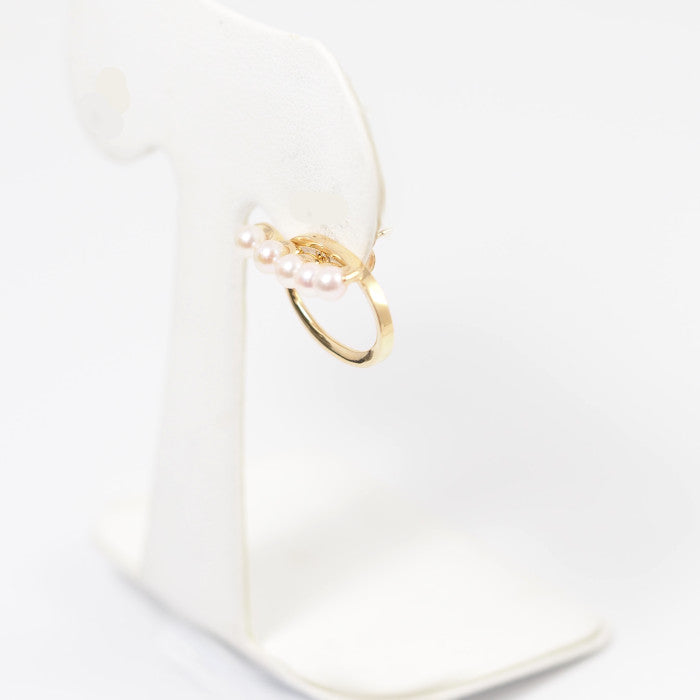 STAR JEWELRY スタージュエリー K10イエローゴールド パール サークル 片耳用ピアス