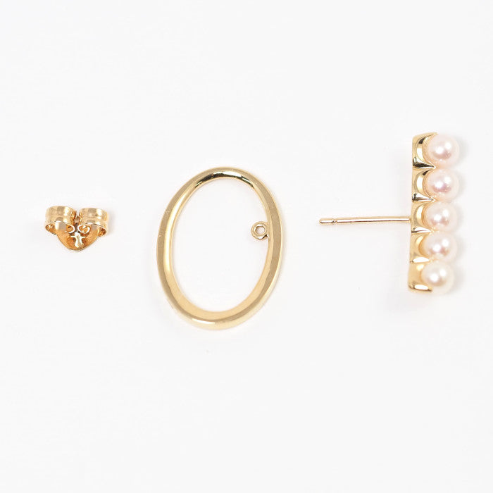 STAR JEWELRY スタージュエリー K10イエローゴールド パール サークル 片耳用ピアス