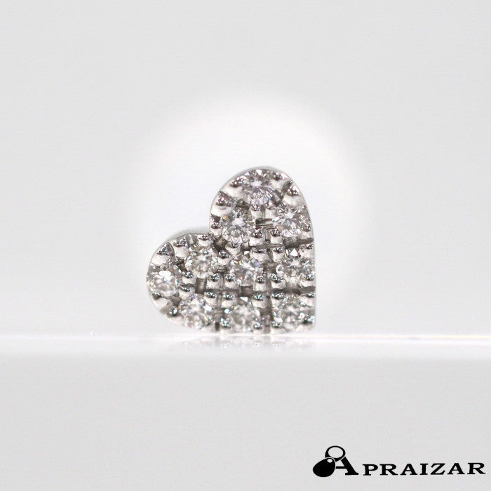 STAR JEWELRY スタージュエリー K18ホワイトゴールド ダイヤ0.02ct ハート 片耳用 ピアス