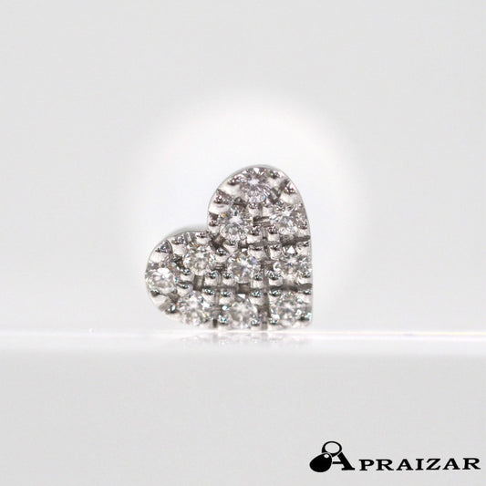 STAR JEWELRY スタージュエリー K18ホワイトゴールド ダイヤ0.02ct ハート 片耳用 ピアス