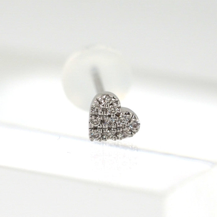 STAR JEWELRY スタージュエリー K18ホワイトゴールド ダイヤ0.02ct ハート 片耳用 ピアス