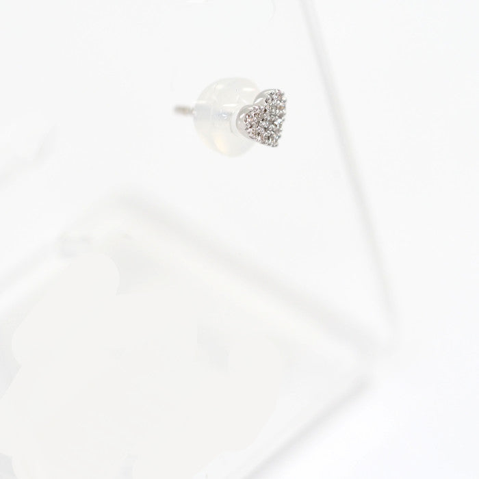 STAR JEWELRY スタージュエリー K18ホワイトゴールド ダイヤ0.02ct ハート 片耳用 ピアス