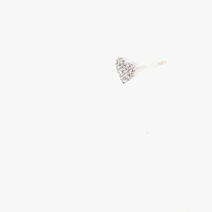 STAR JEWELRY スタージュエリー K18ホワイトゴールド ダイヤ0.02ct ハート 片耳用 ピアス
