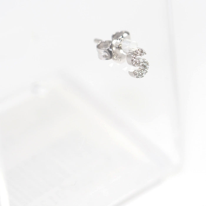 STAR JEWELRY スタージュエリー K18ホワイトゴールド ダイヤ0.02ct イニシャル S 片耳用 ピアス