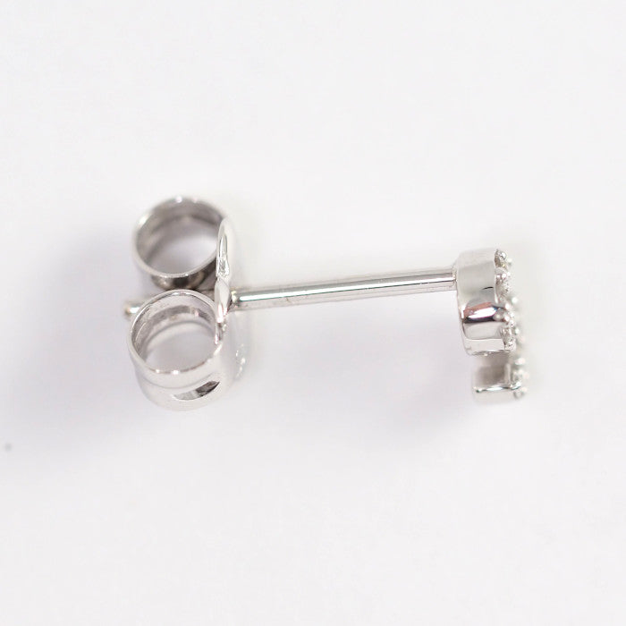 STAR JEWELRY スタージュエリー K18ホワイトゴールド ダイヤ0.02ct イニシャル S 片耳用 ピアス