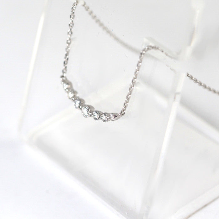 VENDOME AOYAMA ヴァンドーム青山 プラチナ Pt950/850 ダイヤ0.17ct リュール ネックレス 上品 シンプル