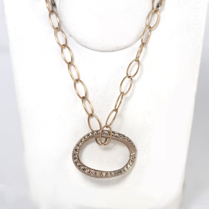 KASHIKEY Marchioness Necklace in 18K Brown Gold with 0.50ct Brown Diamonds, Chain Necklace
