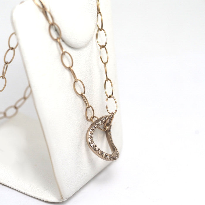 KASHIKEY Marchioness Necklace in 18K Brown Gold with 0.50ct Brown Diamonds, Chain Necklace