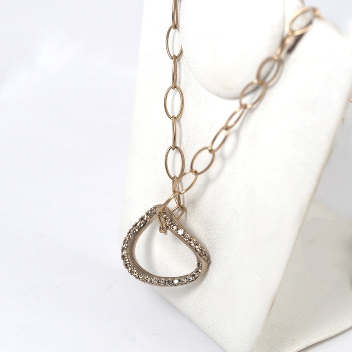 KASHIKEY Marchioness Necklace in 18K Brown Gold with 0.50ct Brown Diamonds, Chain Necklace