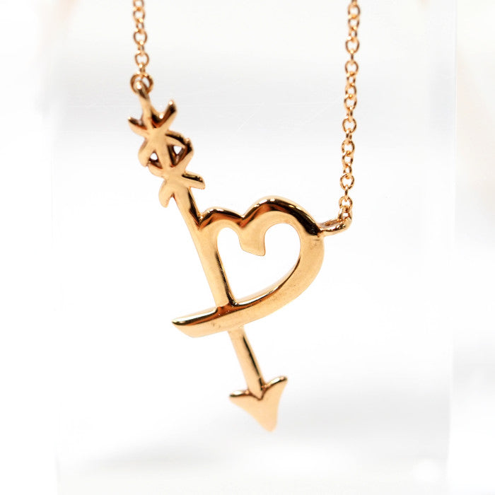 Tiffany & Co. ティファニー 750 K18ピンクゴールド ハート＆アロー ペンダント ネックレス ケース付