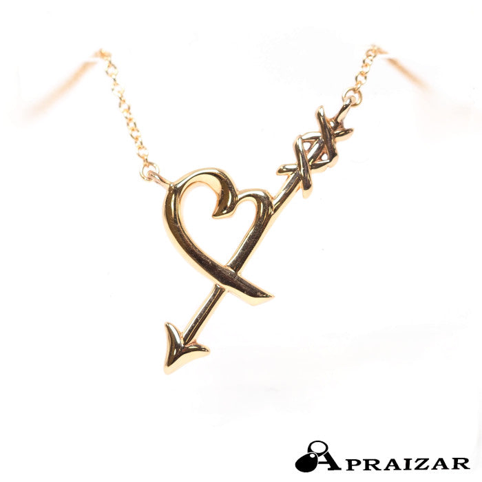 Tiffany & Co. ティファニー 750 K18ピンクゴールド ハート＆アロー ペンダント ネックレス ケース付