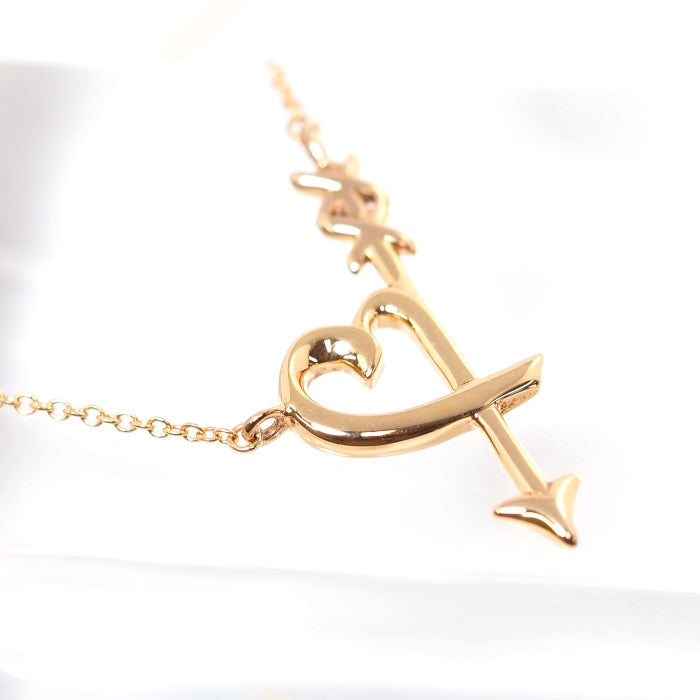 Tiffany & Co. ティファニー 750 K18ピンクゴールド ハート＆アロー ペンダント ネックレス ケース付
