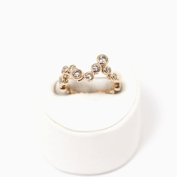 KASHIKEY カシケイ BEZEL ベゼル K18ブラウンゴールド ブラウンダイヤ0.40ct ピンキーリング ２号