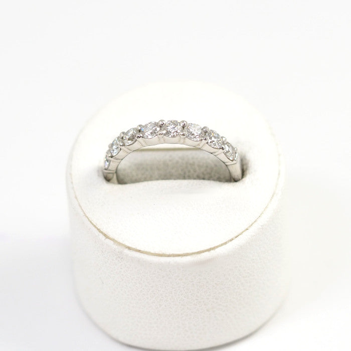 4℃ Pt950 Platinum Diamond Half Eternity Ring Size 8 with Case Elegant